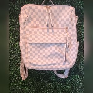 Checkered Backpack Purse